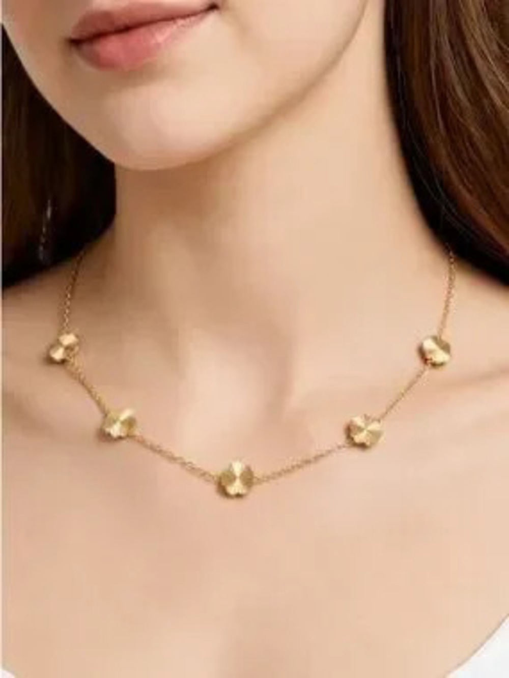Gold Clover Pattern Necklace (5564)